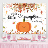 Wenig Kürbis Und Gelb Blätter babydusche Hintergrund